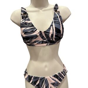 VENUS Pink & Black Tropical Leaf Bikini